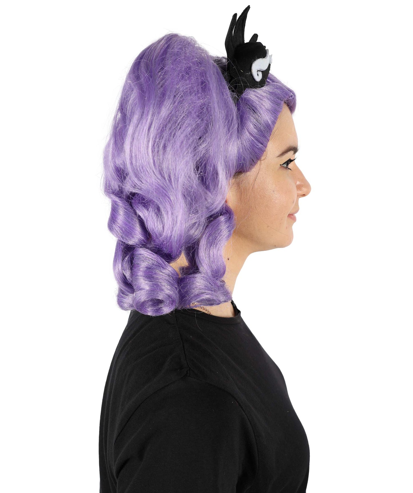 HPO Women's Long Puffy Purple High Pigtails Wig with Accesories | Halloween Wig | Flame-retardant Synthetic Fiber