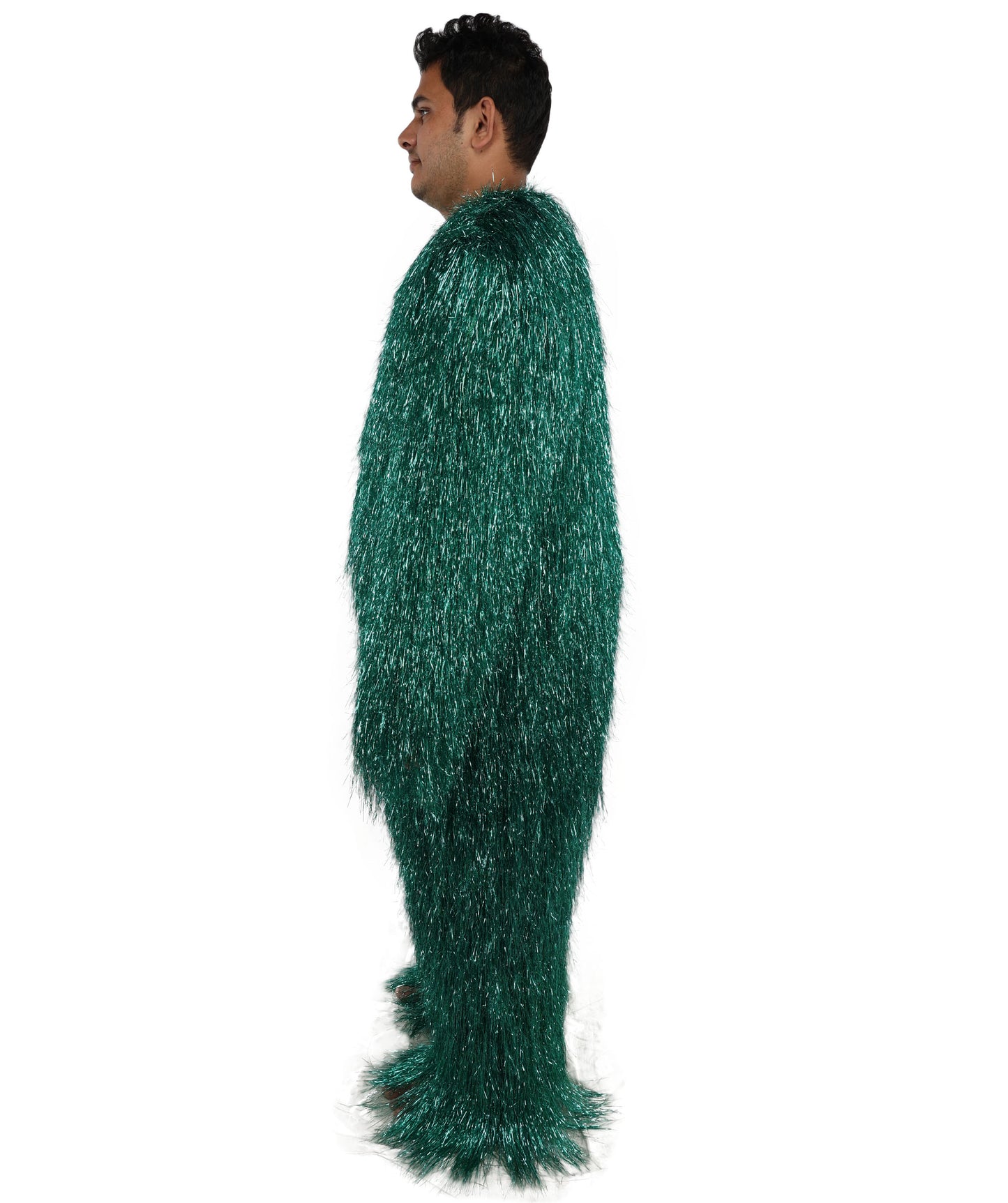 HPO Unisex Teen Extreme Tinsel Hairy Person Costume Bundle & Mask Set - Full-Body Tinsel Hair Suit Extra-Long Costume Wig for Halloween, Cosplay & Parties - Multiple Color Options