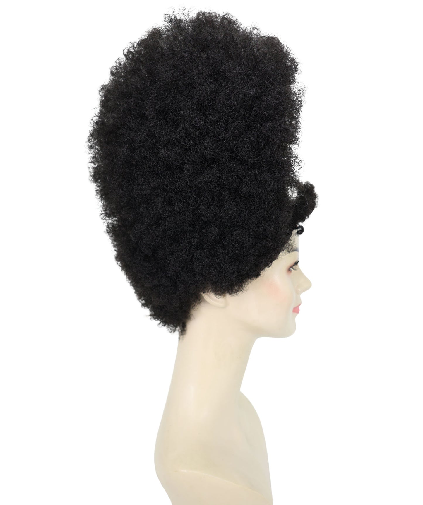 Women's 16" Inch Medium Length Halloween Fancy Afro Puff Good as Hell Goddess Costume Wig, Synthetic Fiber Hair with Braids, | HPO