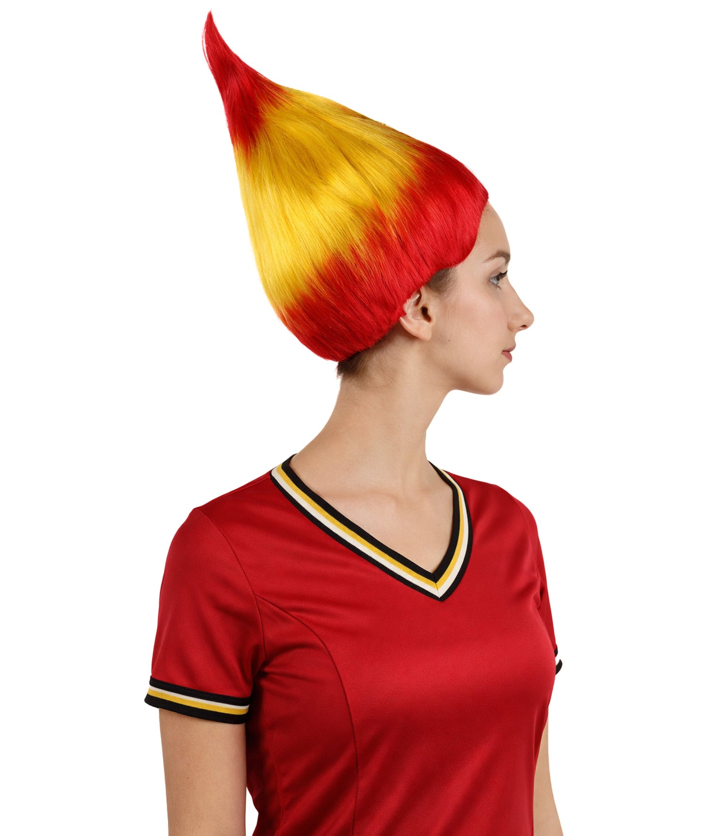 Spain Flag Sport Troll Wig | National Pride | Premium Breathable Capless Cap
