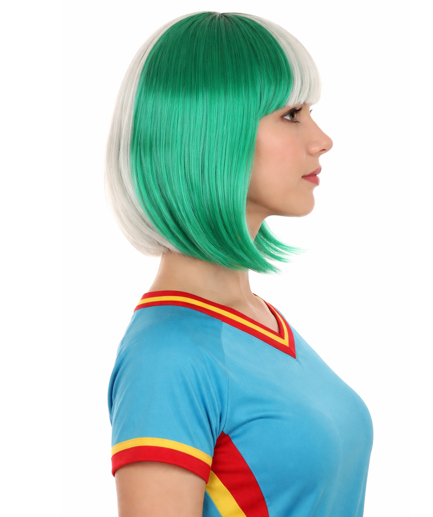 Women Patriotic Nigeria Flag Bob Wig | Premium Breathable Capless Cap