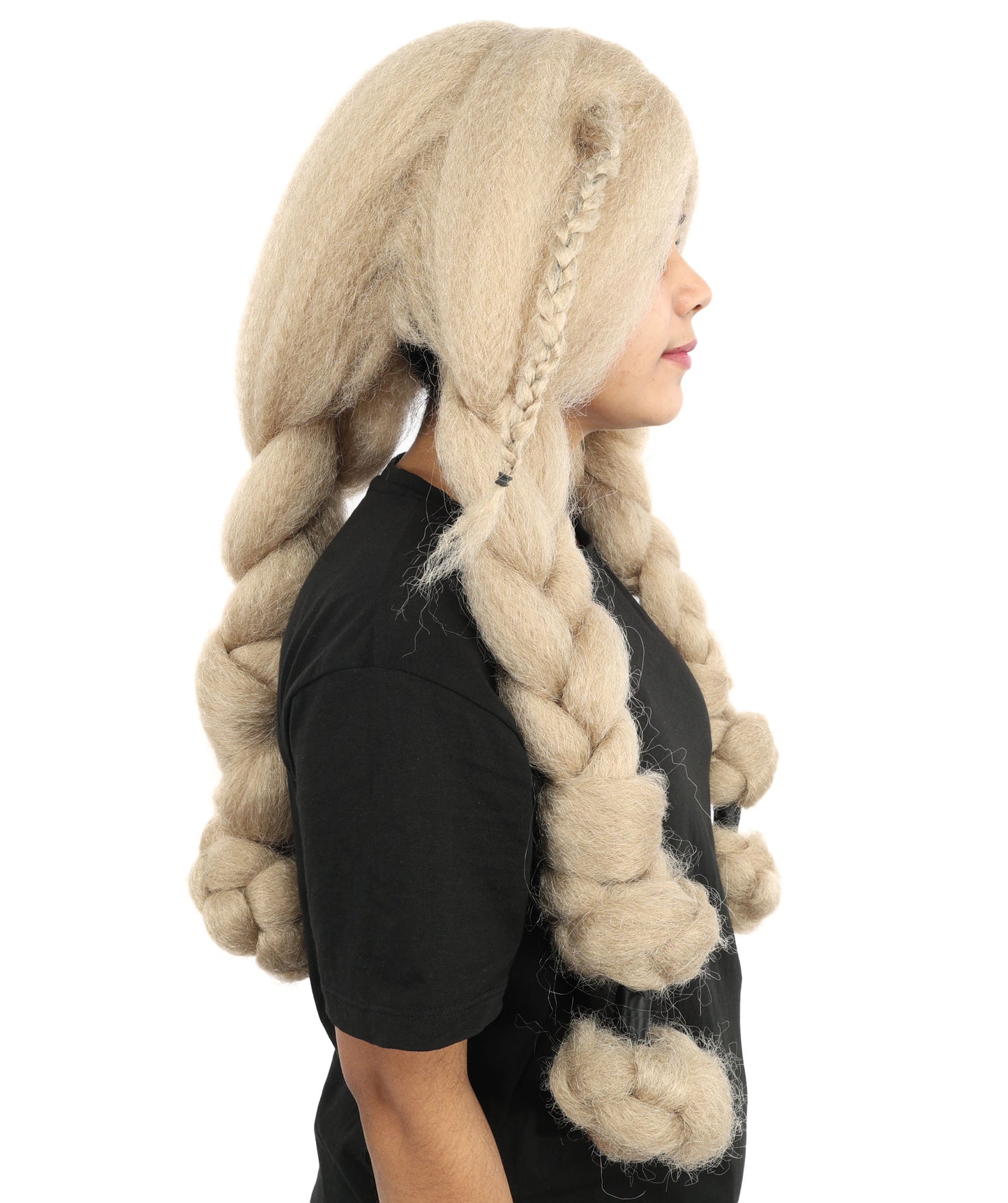HPO Women’s Dark Blonde Braided Wig – Princess Inspired Extra Long Braids for Cosplay, Fantasy Hair | Warrior Hairpiece for Themed Events, Costume Parties & Creative Dress Up