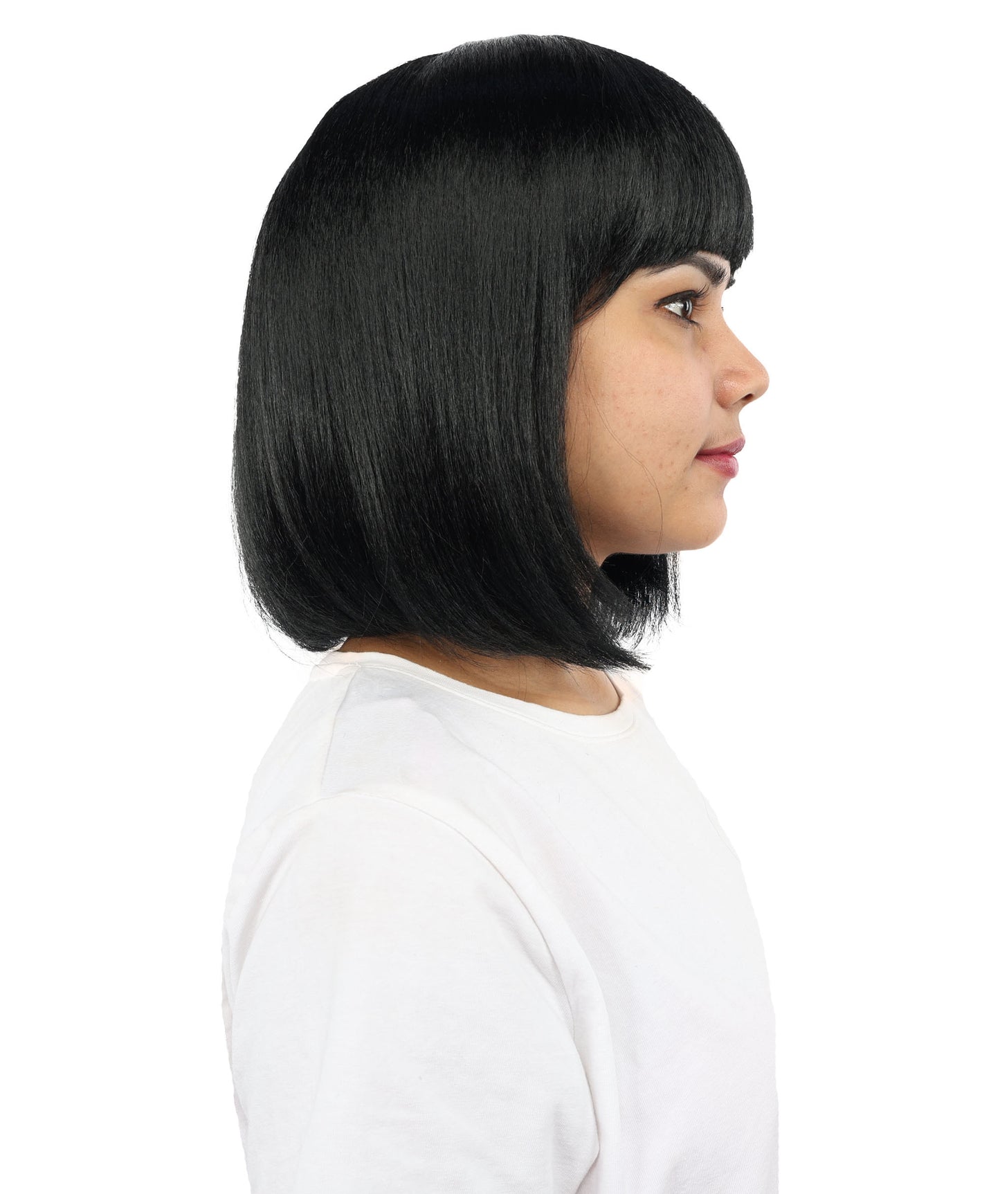 Adult Women’s Medium Bob Wig with Bangs – Layered Hairstyle with Soft Synthetic Fibers & Smooth Texture With Standard Cap | Stylish Hairpiece for Cosplay, Parties & Photo Shoots | Multicolor Options