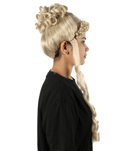 HPO Women's Mythological Blonde Wig with Ringlets | Long Curly White  Hairpiece | Adjustable Inner Cap for Halloween, Theater & Stage