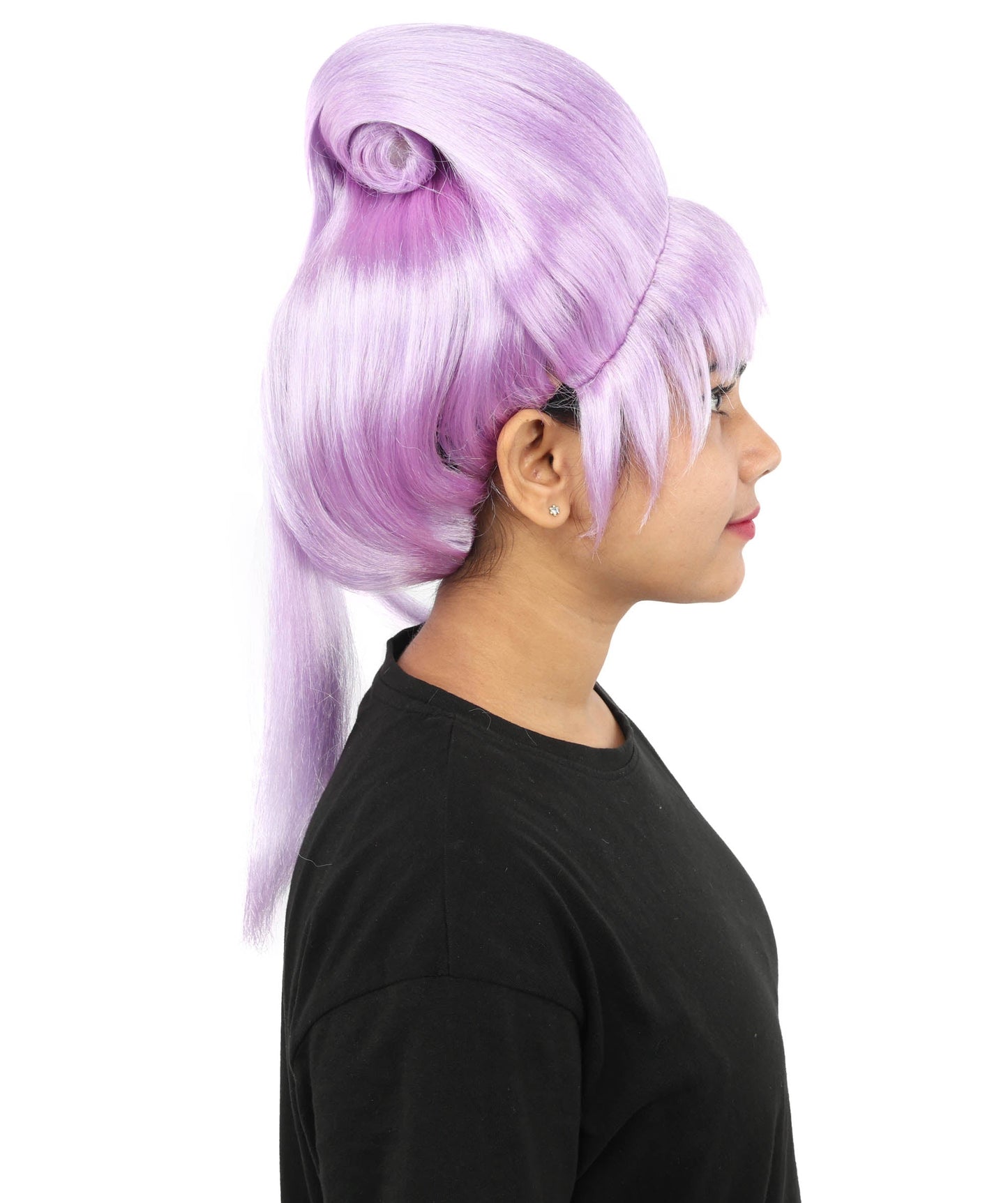 HPO Adult Women's Avant-Garde Bouffant Wig | Multiple Color Options | Create of synthetic fiber, massive smooth updo with micro bangs, breathable base | Party, Halloween, theater, drag, performance, costume events