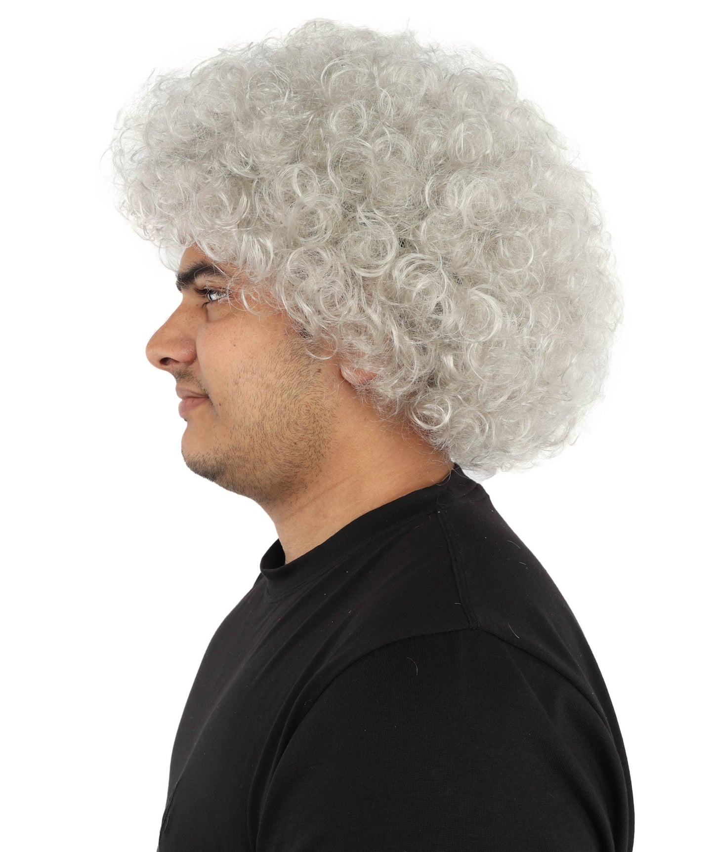 HPO Men's Multi-Color Options Curly Clown Wig | Flame-Retardant Synthetic Fiber and Standard Cap | Ideal for Parties, Cosplay, and Themed Events