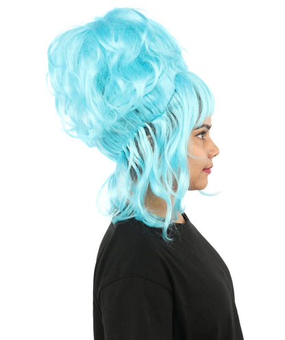 HPO Adult Women's Elegant Updo Tendril Wig | Multiple Color Options | Pastel peach hue, create of synthetic fiber, high teased volume with face-framing strands, breathable capless cap | Party, Halloween, theater, drag, performance, costume events
