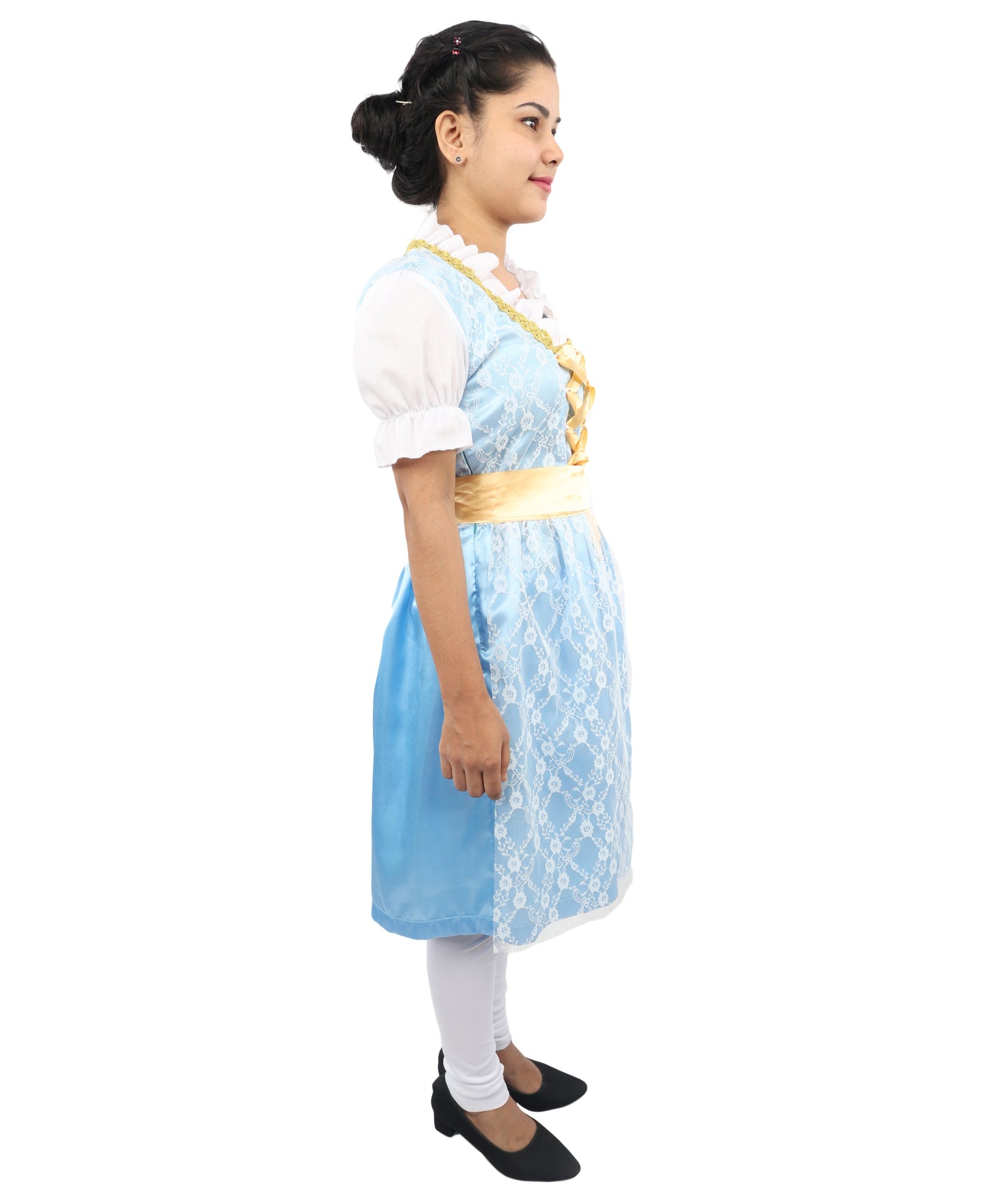 HPO Women’s Blue Traditional German Oktoberfest Costume – Authentic Dirndl Dress
