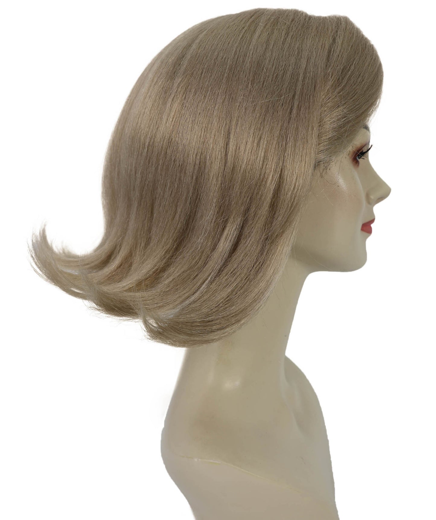 HPO Adult Women’s Blonde Wavy Bob Wig | Soft Layered Cut with Side Part for Fashion Styling | Capless Cap Design | Ideal for Halloween