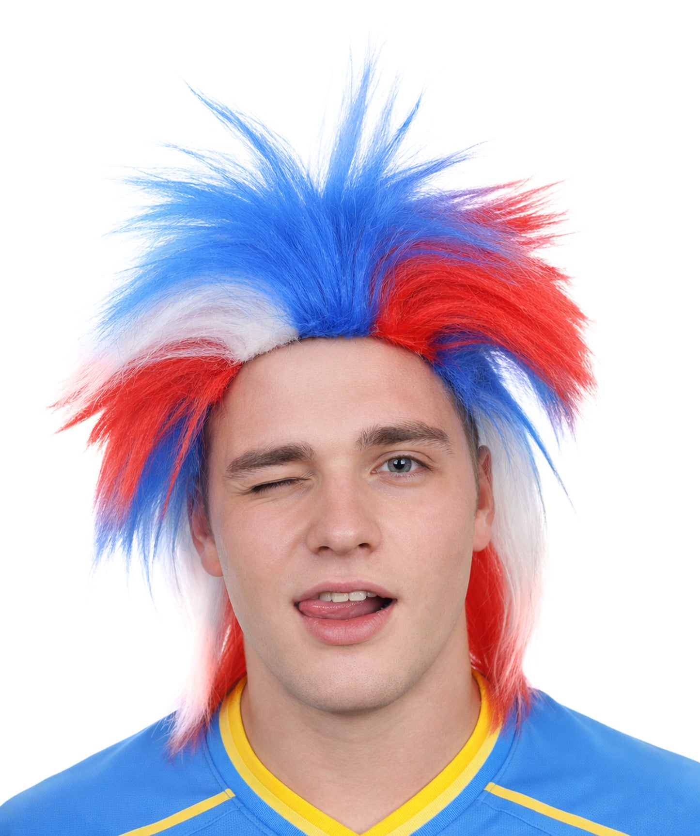 HPO Mens Patriotic Crazy Wig, Celebrity Wig , Premium Breathable Capless Cap