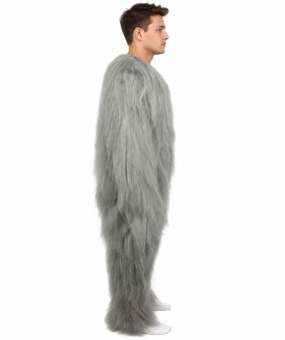 HPO Unisex Extreme Hairy Person Costume, Mask and Bundle - Full-Body Hair Suit Extra-Long Ash Brown Costume Wig for Halloween, Cosplay & Parties