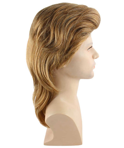 Men's 80's Mullet Wig Brown | Premium Breathable Capless Cap