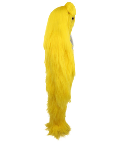 HPO Teen Extreme Hairy Person Two Part Costume, Mask and Bundle Set - Full-Body Hair Suit Extra-Long Costume Wig for Halloween, Cosplay & Parties - Multiple Color Options