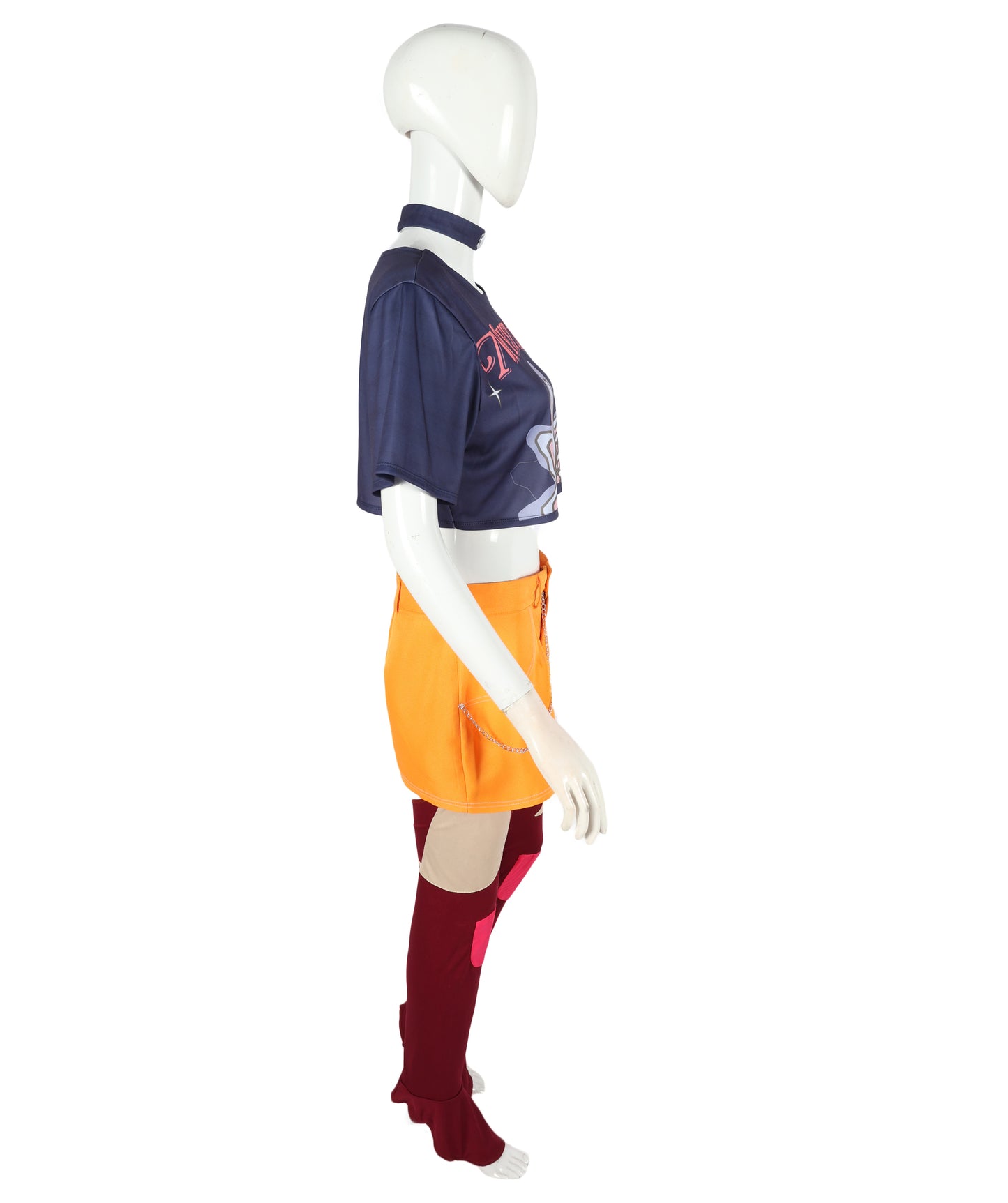 HPO Adult/Teen Women’s Character-Inspired Outfit with Leg socks, T-Shirt, Pants & Accessories | Fantasy Pop Idol Girl Costume | Halloween, Stage & Parties