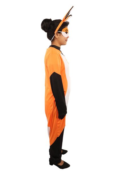 HPO Women's Clever Fox Heroine Costume | Orange White and Black Synthetic Febric Bodysuit with Attached Tail and Mask | Idal for Halloween, Cosplay, Drag, and Themed Events