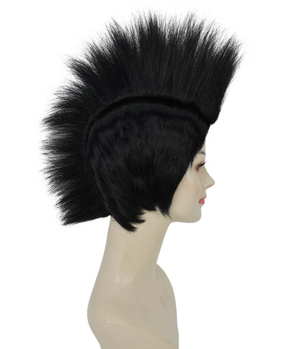 Barb Mohawk | Rock Star Full Black & Pink Mohawk Wig | Premium Halloween Wig