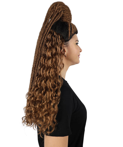 HPO Women Chloe Bailey Braid Wig–Premium Dark Brown Wig for Cosplay, Performances and Everyday Style, Premium Breathable Capless Cap