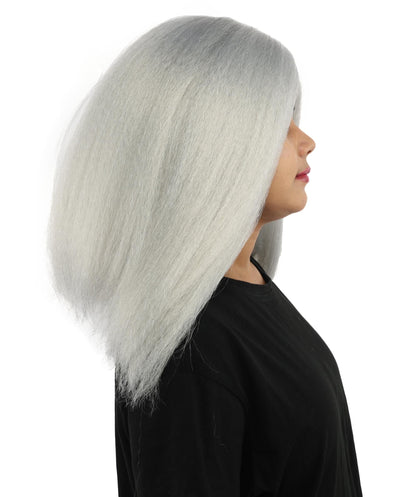 HPO Adult Women's Long Rounded Cartoon Hair Wig | Multiple Color Options | Bubble Bob, Deep Side Part, Heat Friendly Synthetic Strands & Breathable Net | Fancy Dress, Stage Show, Animated Character Events, Halloween & Festival