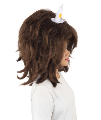 HPO Adult Women's Long Red Bob Wig | Straight Shoulder-Length Black Hair with Blunt Bangs, Included Accessory Set & Breathable Cap | Halloween, Anime Roleplay, Costume Party & Daily Wear