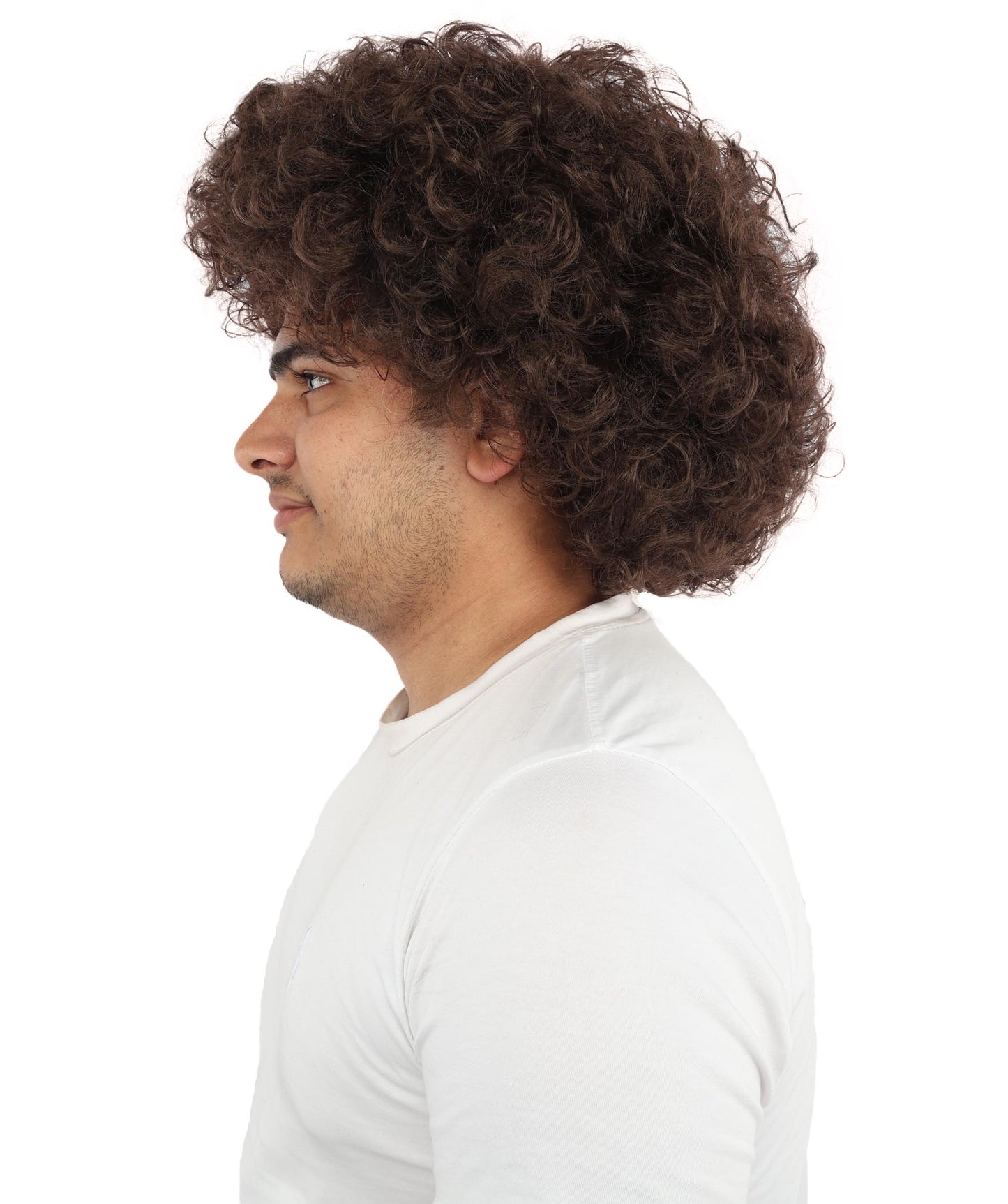 HPO Men's Soft Curly Afro Wig with Multiple Color Options | Flame-Retardant Synthetic Fiber | Perfect for Halloween, Cosplay and Themed Parties