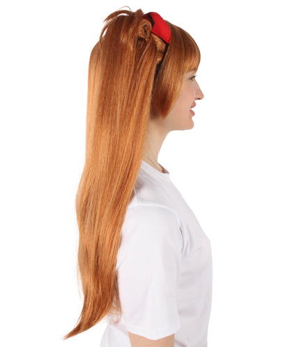 HPO Women's Anime Protagonist Double Ponytail Brown Wig | Perfect for Halloween| Flame-retardant Synthetic Fiber