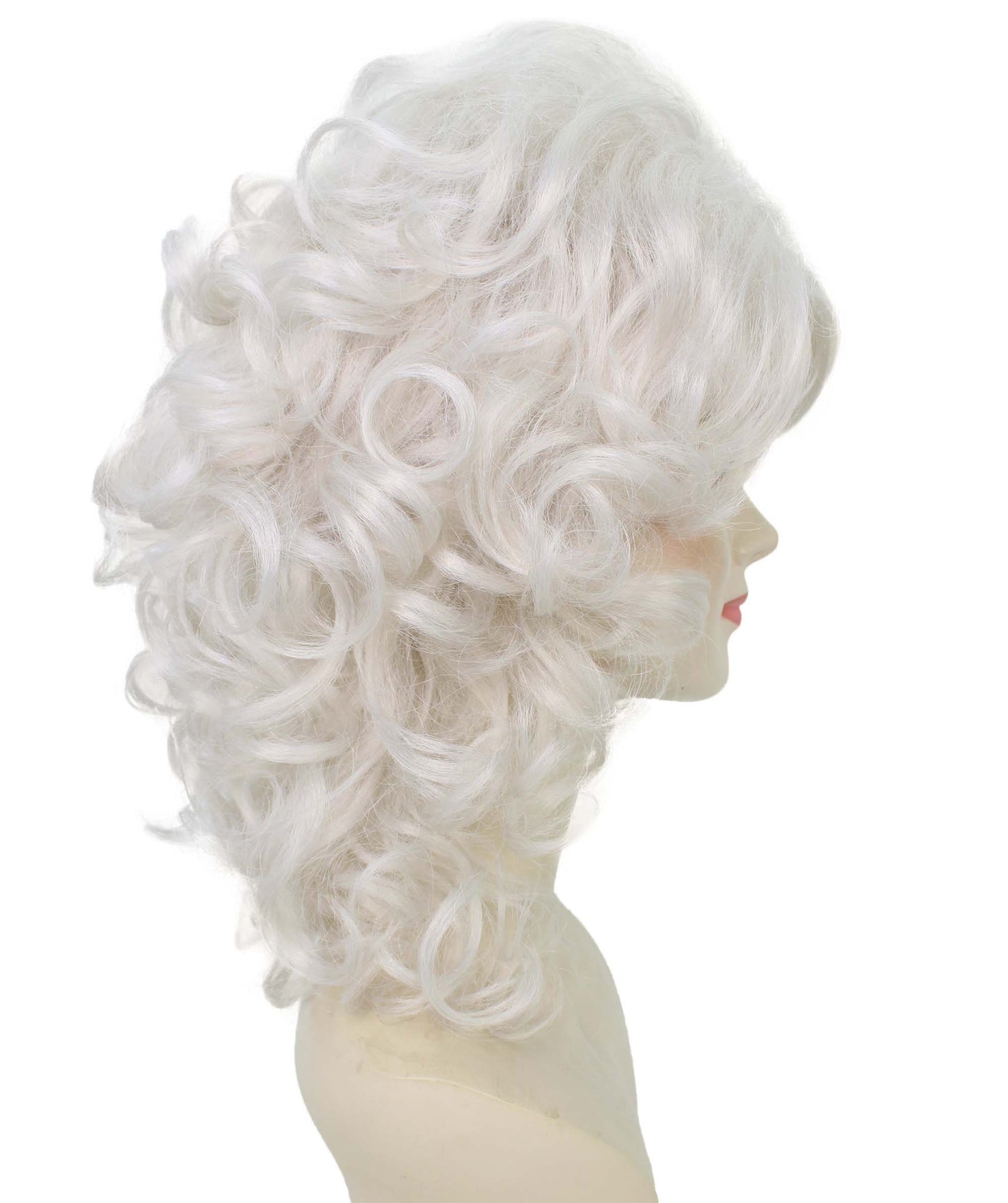 HPO  Women’s Puffy Wavy Country Music Star White Wig