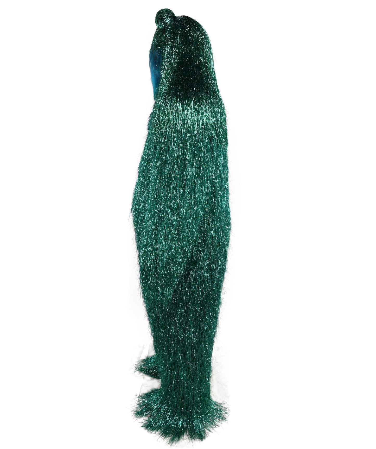HPO Unisex Teen Extreme Tinsel Hairy Person Costume Bundle & Mask Set - Full-Body Tinsel Hair Suit Extra-Long Costume Wig for Halloween, Cosplay & Parties - Multiple Color Options