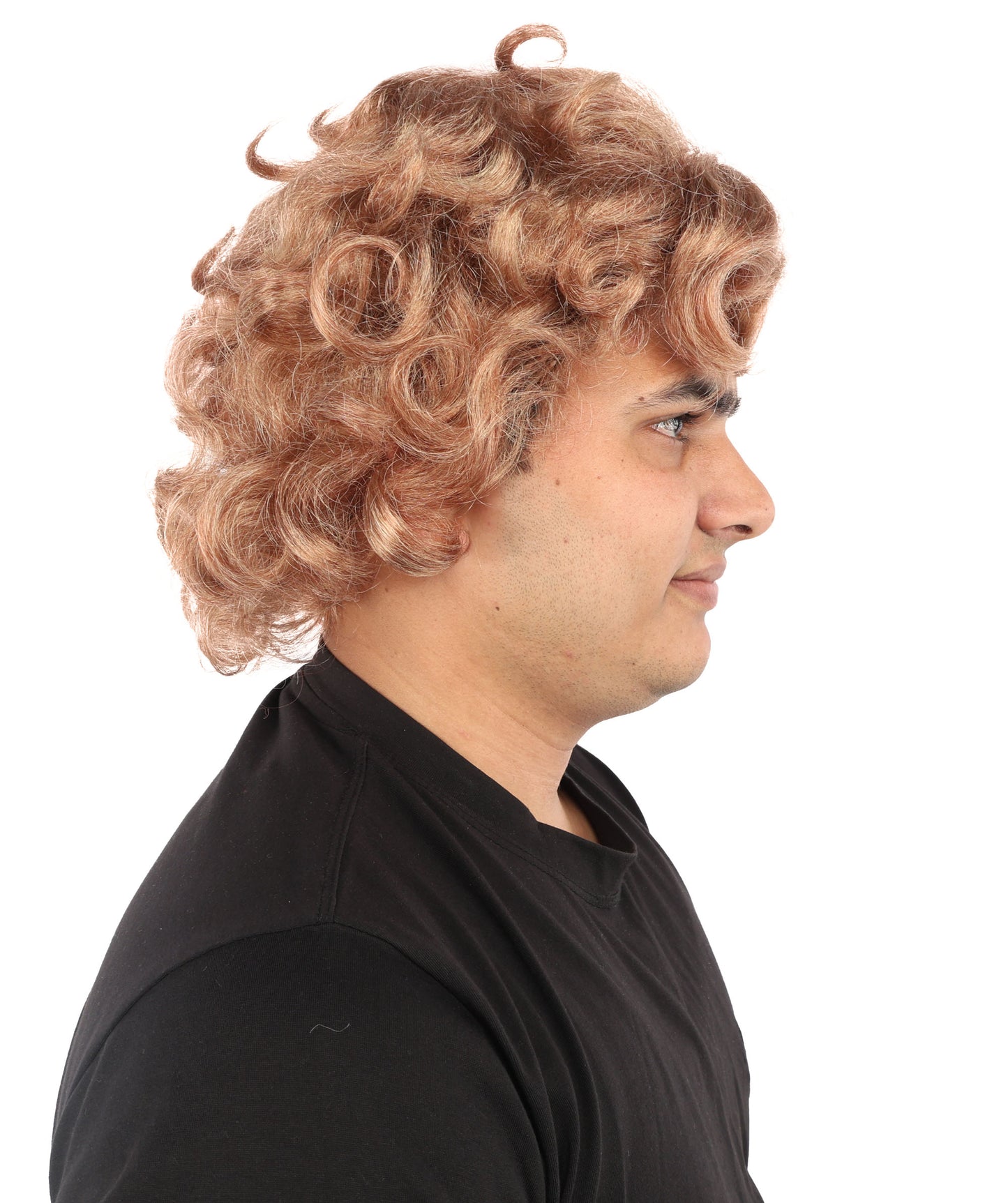 HPO Men's Animated Character 11 Inch Golden Blonde Curly Wig | Capless Flame-Resistant Synthetic | Fantasy Hero Costume Hair