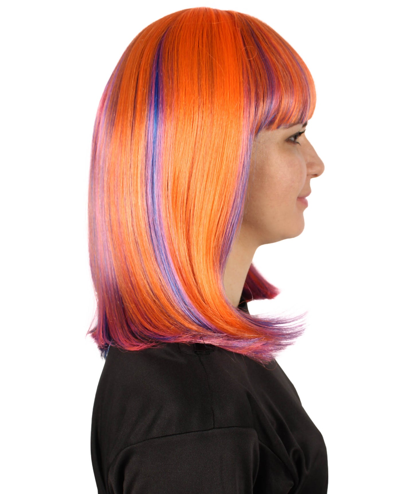 HPO Women's Shoulder Length Bob Wig Collection | Straight Halloween Wig Multiple Color Option | Premium Breathable Capless Cap