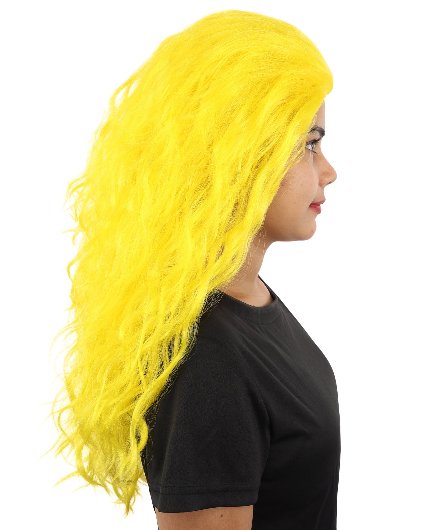 HPO Women’s Pink Long Wavy Wig | 25 Inch Long Hair with Capless Cap Design | Ideal for Playful at Halloween Cosplay, and Themed Parties