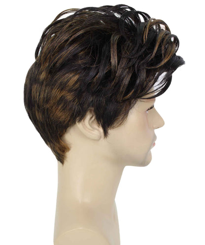 90's Rave Guy | Men's Short Gelled Middle Part | Halloween Wig | Multiple colors | Flame-Retardant Synthetic Fiber