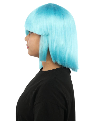 HPO Adult Women's Asymmetrical Bangs Bob Wig | Multiple Color Options | Create of synthetic fiber, sleek straight volume, breathable capless base | Party, Halloween, theater, drag, performance, costume events