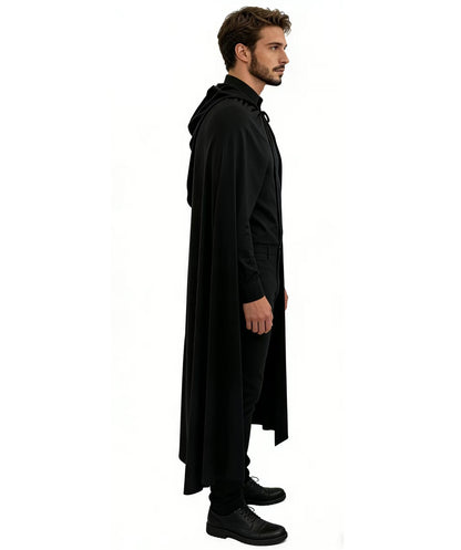 HPO Men's Classic Vampire Cloak Roleplay Black Set | Crafted from Flame-retardant Synthetic Febric with a comfortable free size fit | Ideal for party, Halloween, cosplay, theater, drag, performance, costume events
