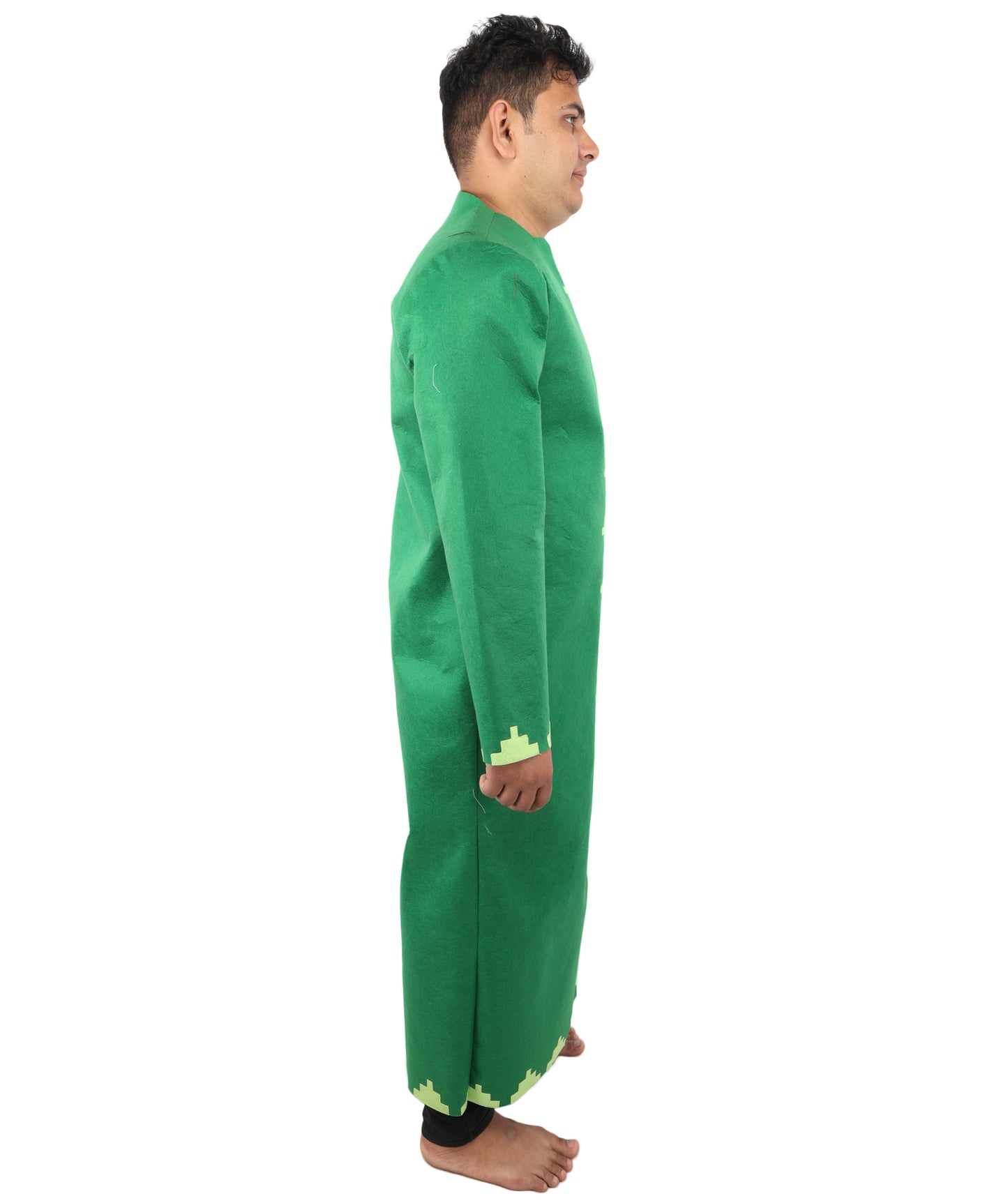 HPO Men’s Pixel Block Performer Green Costume | Block-Inspired Outfit | Cosplay, Halloween, Stage & Themed Party Fun Costume