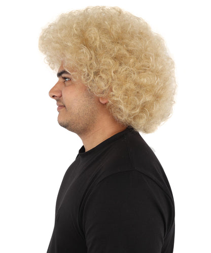 HPO Men's Soft Curly Afro Wig with Multiple Color Options | Flame-Retardant Synthetic Fiber | Perfect for Halloween, Cosplay and Themed Parties