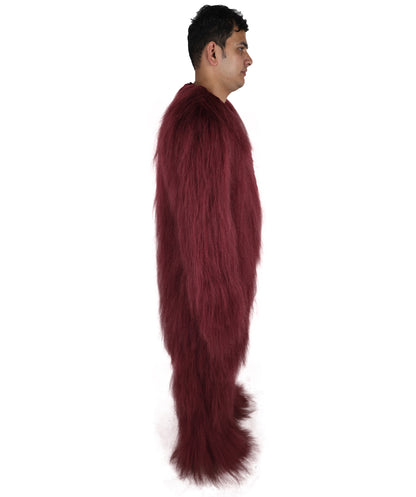 HPO Unisex Extreme Hairy Person Costume, Mask and Bundle - Full-Body Hair Suit Extra-Long Ash Brown Costume Wig for Halloween, Cosplay & Parties