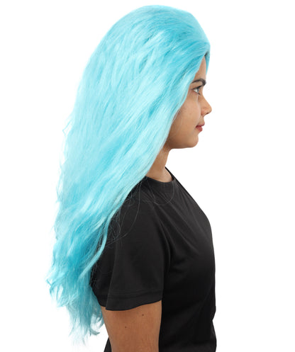 HPO Women’s Pink Long Wavy Wig | 25 Inch Long Hair with Capless Cap Design | Ideal for Playful at Halloween Cosplay, and Themed Parties
