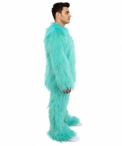 HPO Unisex Blue Furry Monster Costume, Mask and Bundle Set | Full Body Fur Costume with Matching Mask | Soft Plush Halloween Cosplay Outfit for Parties, Mascots & Performers