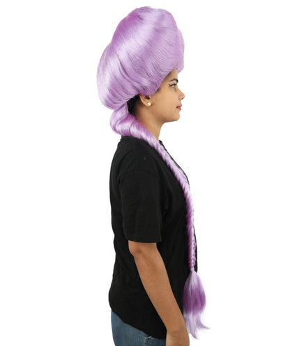 HPO Women’s Extra Long Golden Brown Count Dracula Wig | 42 Inch Synthetic Hairpiece Ideal for Gothic Noble Costume Halloween Cosplay Party Fancy Dress