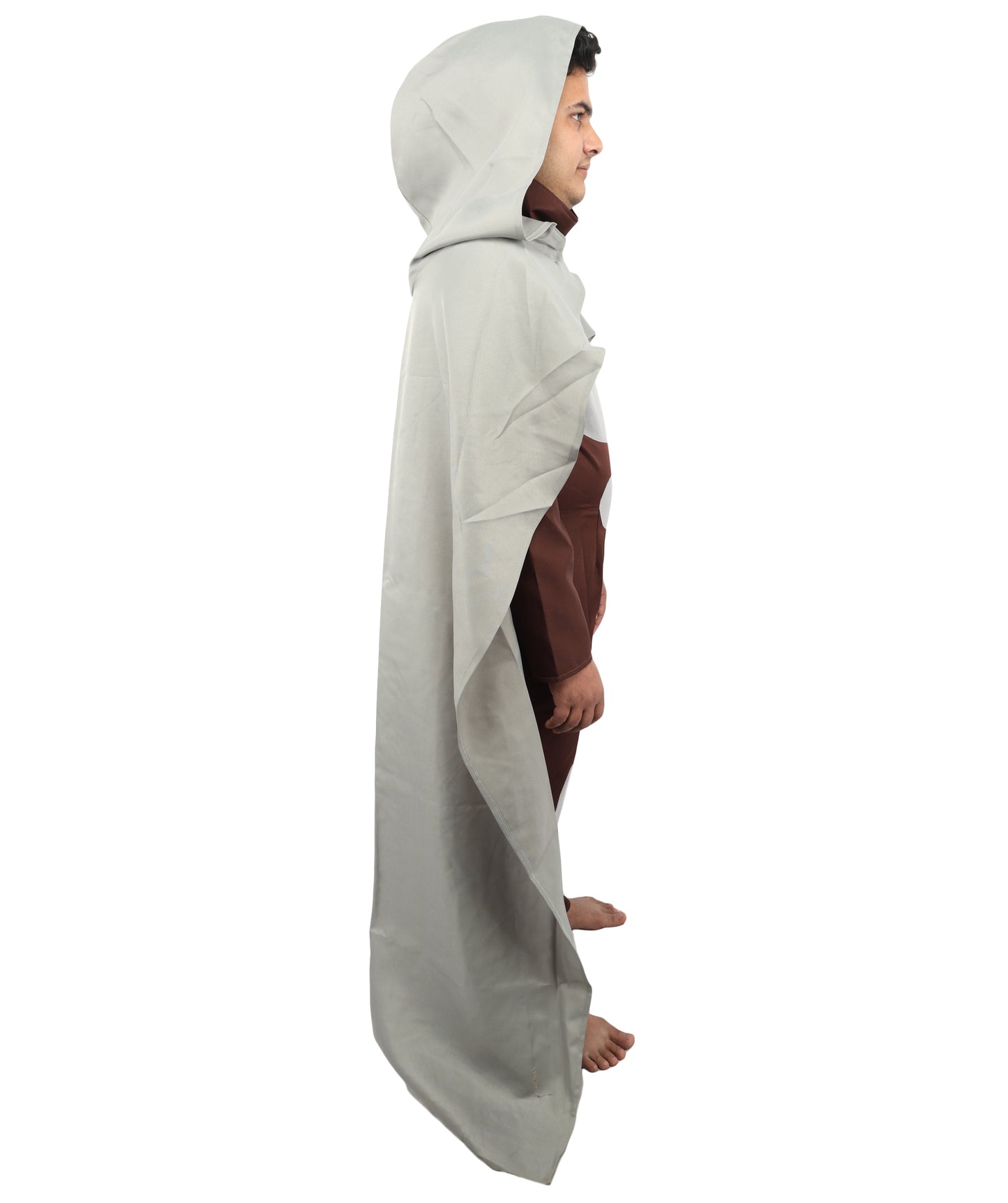 HPO Men's Fictional Character Long Grey & Brown Costume, Perfect for Halloween, Flame-retardant Synthetic Fabric