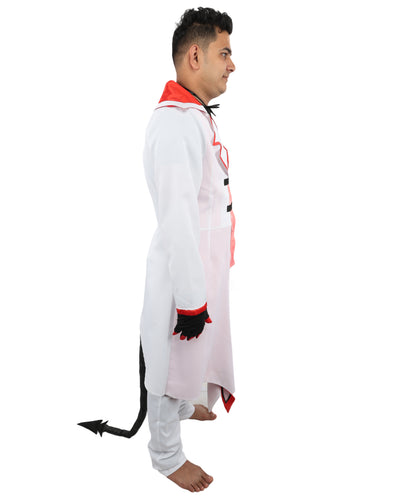 HPO Men's Infernal Ringmaster Costume | Structured Tuxedo Jacket Featuring Split Tails and Bow Tie | Versatile for Stage Shows, Fantasy Events, and Themed Parties
