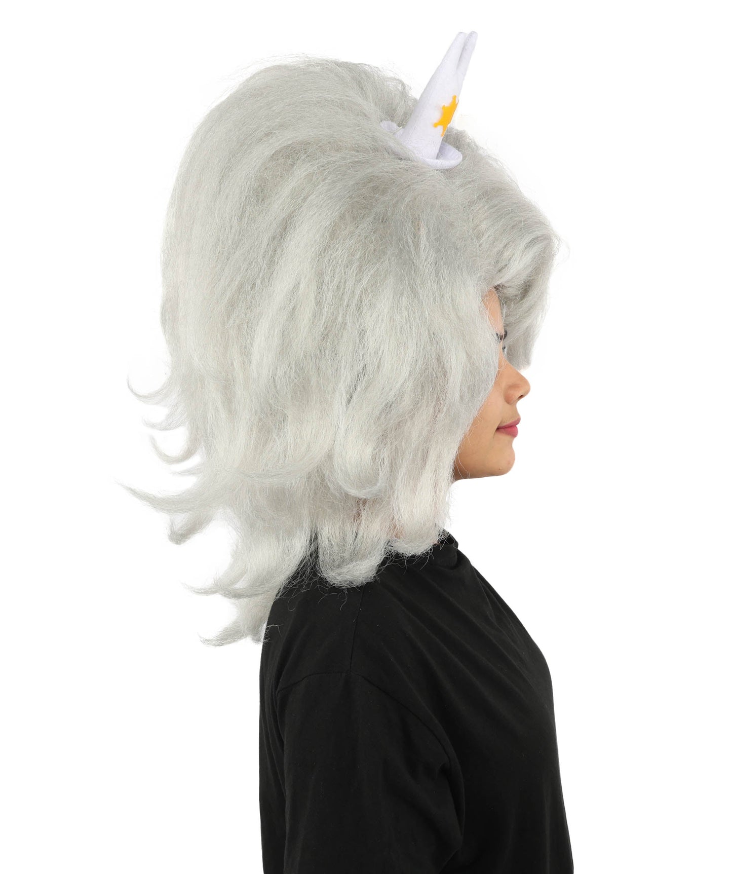 HPO Adult Women's Long Red Bob Wig | Straight Shoulder-Length Black Hair with Blunt Bangs, Included Accessory Set & Breathable Cap | Halloween, Anime Roleplay, Costume Party & Daily Wear