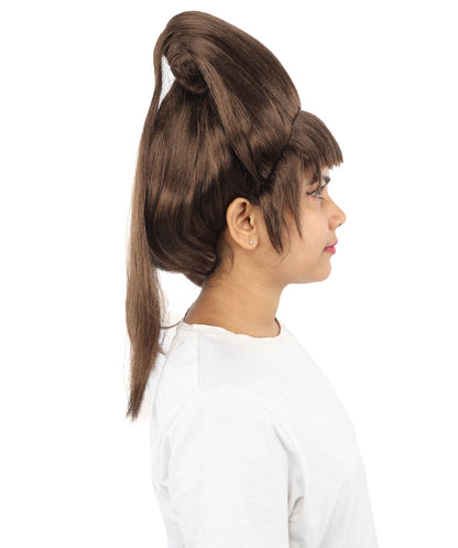 HPO Adult Women's Avant-Garde Bouffant Wig | Multiple Color Options | Create of synthetic fiber, massive smooth updo with micro bangs, breathable base | Party, Halloween, theater, drag, performance, costume events