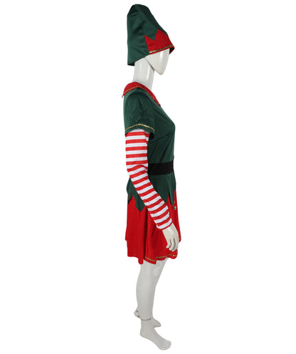 HPO Adult & Teen Women’s Inflatable Elf Costume | Red & Green Christmas Outfit | Holiday Party, Cosplay & Themed Event Costume