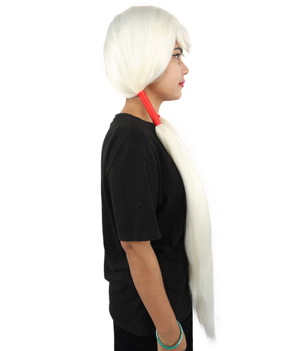 HPO Women's Extra Long Pigtail Wig | Multicolor Options | Floor Length Straight Twin Tails with Bangs, Heat Friendly Synthetic Fiber & Adjustable Cap | Halloween, Fairy Roleplay, Magical Girl Theme, Theater & Carnival