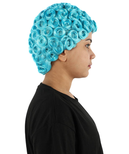 HPO Women's Blue Spiky Cosplay Wig | Anime-Inspired Synthetic Hairpiece | Synthetic Fibers with Adjustable Breathable Cap for Halloween, Stage & Parties