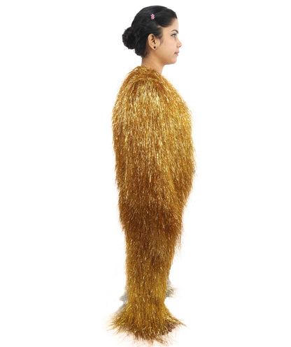 HPO Teen Extreme Hairy Two Part Costume Bundle & Mask Set - Full-Body Hair Suit Extra-Long Costume Wig for Halloween, Cosplay & Parties - Multiple Color Options