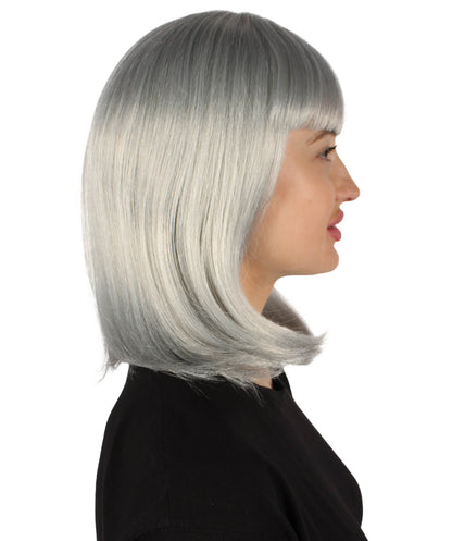 HPO Women's Shoulder Length Bob Wig Collection | Straight Halloween Wig Multiple Color Option | Premium Breathable Capless Cap