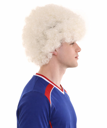 Green&White Unisex Afro Wig | Neon Green Jumbo Sports Wig