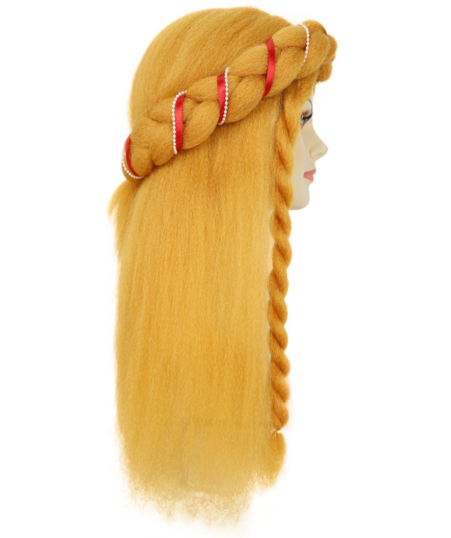 Women’s Long Blonde Braided Headband Wig | Medieval Princess, Fantasy Maid, Renaissance Hairpiece | Breathable Capless Cap